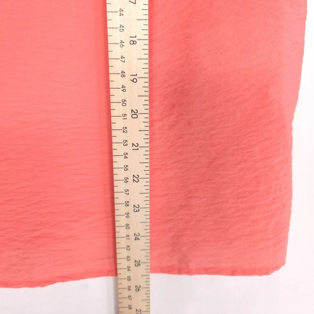 MICHAEL KORS Womens New Top Blouse SMALL Flutter Sleeve Coral QS540UU9A7 Casual